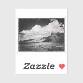 ヴィンテージ白黒山景写真 シール