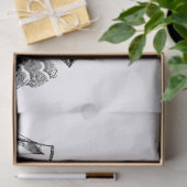 ヴィンテージ白黒帆船パーティー組織 薄葉紙 (ギフト)