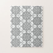 ヴィンテージ白黒抽象芸術線形パターン ジグソーパズル (縦)