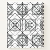 ヴィンテージ白黒抽象芸術線形パターン ノートブック (裏面)