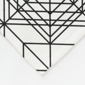 ヴィンテージ白黒抽象芸術線形パターン フリースブランケット (角)