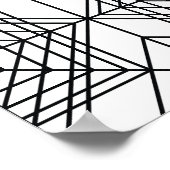 ヴィンテージ白黒抽象芸術線形パターン ポスター (角)