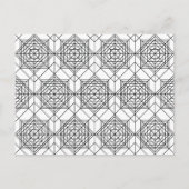 ヴィンテージ白黒抽象芸術線形パターン ポストカード (正面)