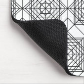 ヴィンテージ白黒抽象芸術線形パターン マウスパッド (コーナー)