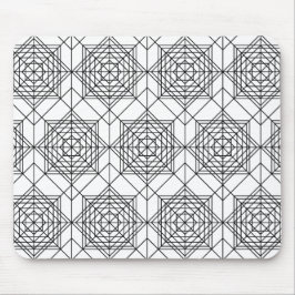 ヴィンテージ白黒抽象芸術線形パターン マウスパッド