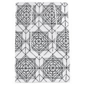 ヴィンテージ白黒抽象芸術線形パターン ミディアムペーパーバッグ (裏面)