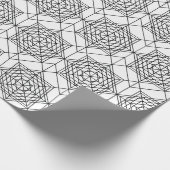 ヴィンテージ白黒抽象芸術線形パターン ラッピングペーパー (角)