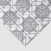 ヴィンテージ白黒抽象芸術線形パターン 薄葉紙 (詳細)