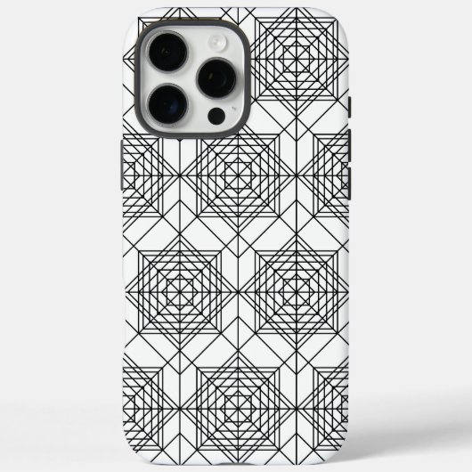 ヴィンテージ白黒抽象芸術線形パターン Case-Mate iPhoneケース (裏面)