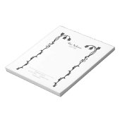 ヴィンテージ白黒新しいフローラ野草 ノートパッド (回転)