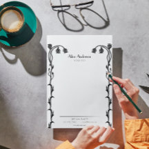 ヴィンテージ白黒新しいフローラ野草