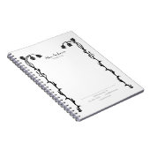 ヴィンテージ白黒新しいフローラ ノートブック (右側)