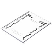 ヴィンテージ白黒新しいフローラ ノートブック (左側)