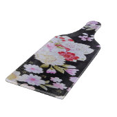 ヴィンテージ白黒日本のフローラガラス カッティングボード (角)