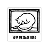 ヴィンテージ白黒猫ウッドカット ラバースタンプ (インプリント)