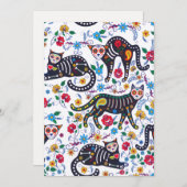 ヴィンテージ白黒猫ハロウィンゴシックフローラ シーズンカード (正面/裏面)