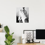 ヴィンテージ白黒真珠 ポスター (ホームオフィス)