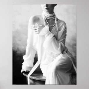 ヴィンテージ白黒真珠 ポスター