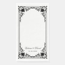 ヴィンテージ白黒結婚のスクリプエレガントト