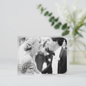 ヴィンテージ白黒結婚の感謝 ポストカード (スタンド正面)