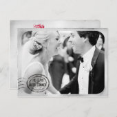 ヴィンテージ白黒結婚の感謝 ポストカード (正面/裏面)