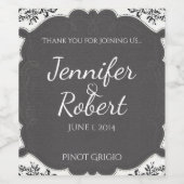 ヴィンテージ白黒結婚シャルボードワインラベル ワインラベル (シングルラベル)