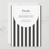 ヴィンテージ白黒縦キャンディストライプー 招待状 (裏面)