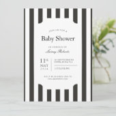 ヴィンテージ白黒縦キャンディストライプー 招待状 (スタンド正面)