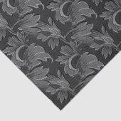 ヴィンテージ白黒葉植物模様 薄葉紙 (詳細)