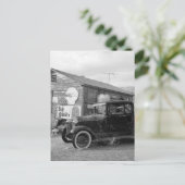 ヴィンテージ白黒車 ポストカード (スタンド正面)
