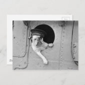 ヴィンテージ白黒軍隊ブルドッグ航海の ポストカード (正面/裏面)