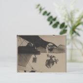 ヴィンテージ白黒軍隊ブルドッグ航空 ポストカード (スタンド正面)