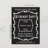 ヴィンテージ白黒除・売却日パーティーの保存 案内ポストカード (正面/裏面)