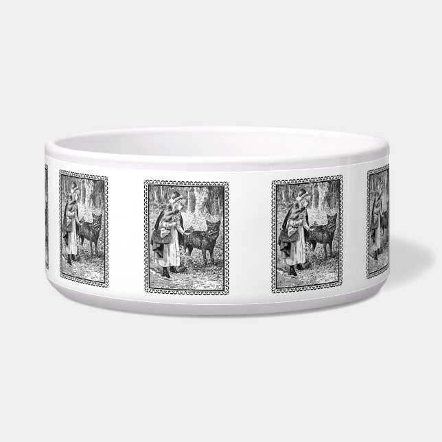 ヴィンテージ白黒額赤乗用フードウルフ ボウル (右)