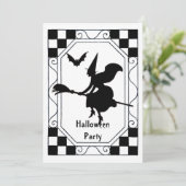 ヴィンテージ白黒魔女ハロウィン 招待状 (スタンド正面)