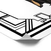 ヴィンテージ白黒1930年代シルクガウンファッション ポスター (角)