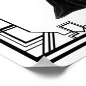 ヴィンテージ白黒1930年代ドラマ夕べガウン ポスター (角)