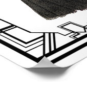 ヴィンテージ白黒1940年代シルクガウンファッション ポスター (角)