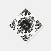 ヴィンテージ白黒 スタンダードカクテルナプキン (角)