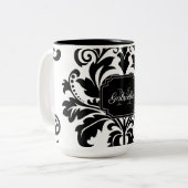 ヴィンテージ白黒 ツートーンマグカップ (正面左)