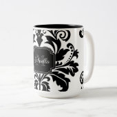 ヴィンテージ白黒 ツートーンマグカップ (正面右)