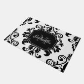 ヴィンテージ白黒 ドアマット (アングル)