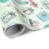 ヴィンテージ百貨店ギフトミントグリーン ラッピングペーパー (ロールコーナー)