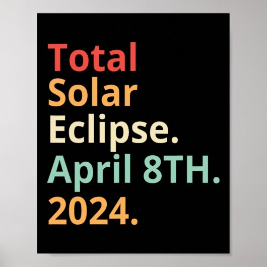 ヴィンテージ皆既日食 2024年4月8日 ポスター (正面)