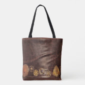 ヴィンテージ皮パーソナライズされた張り トートバッグ (裏面)