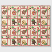 ヴィンテージ盛り合わせクリスマスクッキー ラッピングペーパー (フラット)