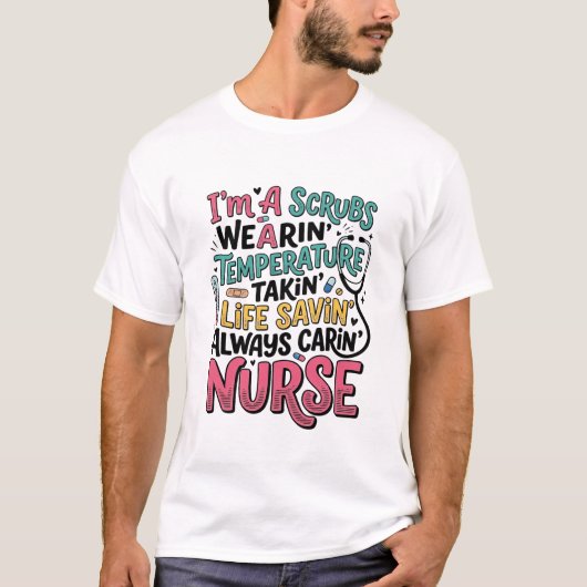 ヴィンテージ看護師スクラブ体温命を救うTシャツ Tシャツ (正面)