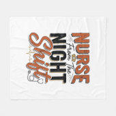 ヴィンテージ看護師夜勤Tシャツデザイン_1 フリースブランケット (正面(横))