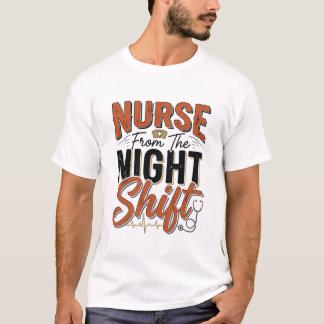 ヴィンテージ看護師夜勤Tシャツデザイン_1 Tシャツ