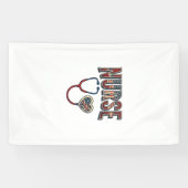 ヴィンテージ看護師愛国スタイソスコープTシャツデザイン1 横断幕 (横)